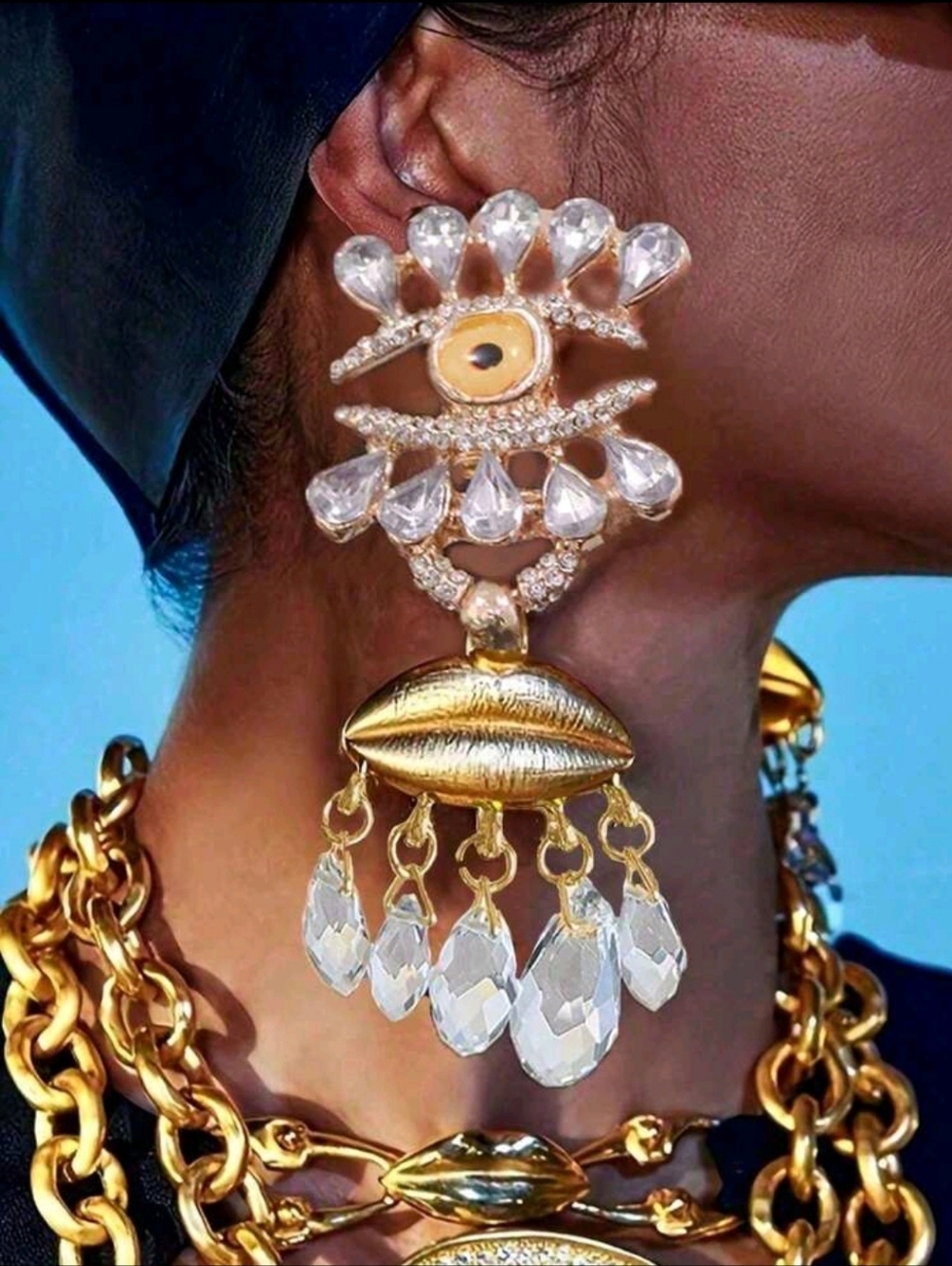 "Unapologetic" Lux Chic Punk Tassle Rhinestone Dangle Earrings